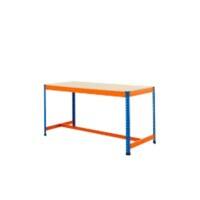 Bigdug Steel T-Bar Workbench Big400 with 1 Level 400 Kg Blue, Orange 915 x 1220 x 915 mm