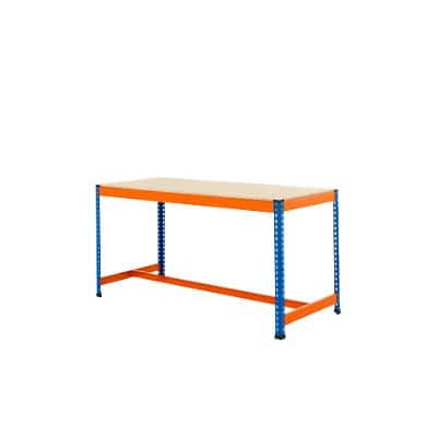 Bigdug Steel T-Bar Workbench Big400 with 1 Level 400 Kg 915 x 1525 x 760 mm Blue, Orange