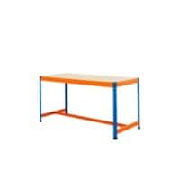 Bigdug Steel T-Bar Workbench Big400 with 1 Level 400 Kg Blue, Orange 915 x 1830 x 915 mm