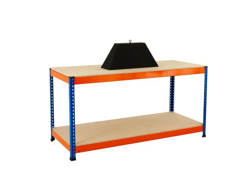 Bigdug Steel Workbench Big400 with 2 Levels 400 Kg Blue, Orange 915 x 1220 x 760 mm