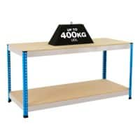 Bigdug Steel Workbench Big400 with 2 Levels 400 Kg Blue 915 x 1525 x 915 mm