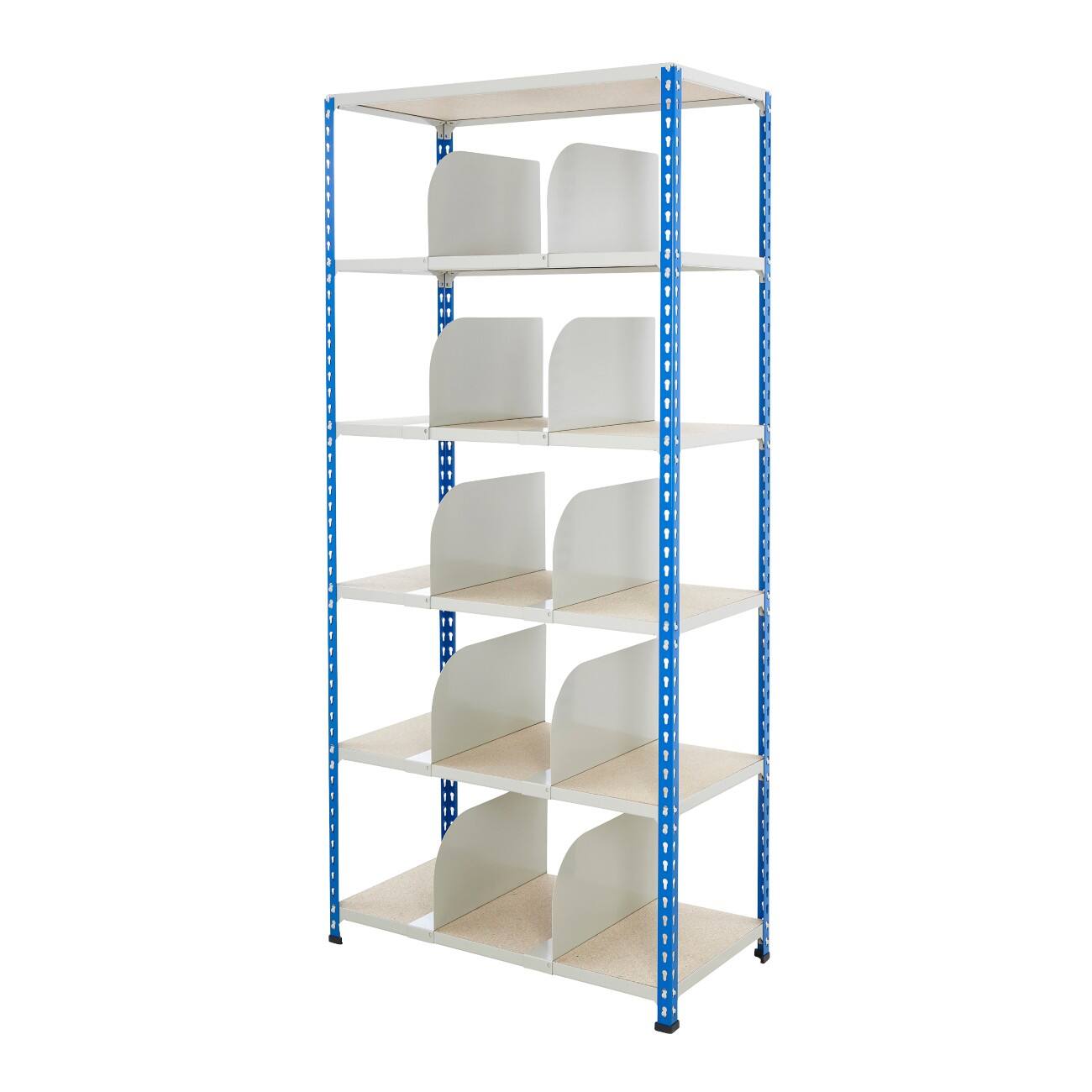 BiGDUG Shelving Unit with 6 Levels and 10 Dividers Steel, Chipboard ...
