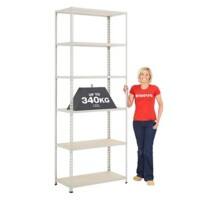 BiGDUG Shelving Unit with 6 Levels Chipboard, Steel 2440 x 1220 x 610 mm Grey