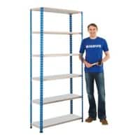 BiGDUG Shelving Unit with 6 Level Steel 1980 x 1220 x 610 mm Blue, Grey