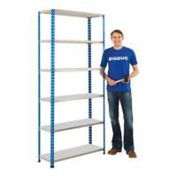 BiGDUG Shelving Unit 6 Shelves Steel 915 x 305 x 1,980 mm Blue, Grey