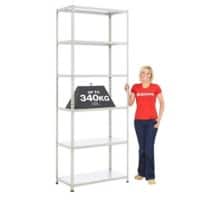 BiGDUG Shelving Unit 6 Shelves Steel 915 x 455 x 2,440 mm Grey