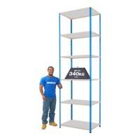 BiGDUG Shelving Unit 6 Shelves Steel 915 x 610 x 3,050 mm Blue, Grey