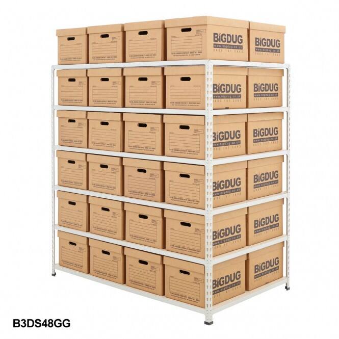 BiGDUG Shelving Unit 6 Shelves Chipboard, Steel 1,525 x 455 x 1,877 mm Blue, Orange