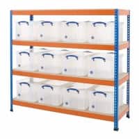 BiGDUG Shelving Unit 4 Shelves Chipboard, Steel 1,830 x 610 x 1,987 mm Grey