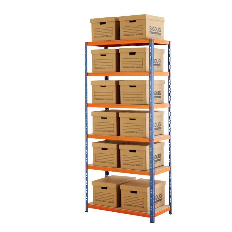 BiGDUG Shelving Unit 6 Shelves MDF (Medium-Density Fibreboard), Steel 900 x 450 x 2,045 mm Blue