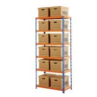 BiGDUG Shelving Unit 6 Shelves MDF (Medium-Density Fibreboard), Steel 900 x 450 x 2,045 mm Blue
