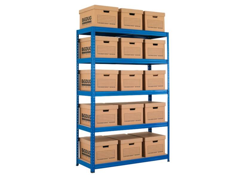 BiGDUG Shelving Unit 6 Shelves MDF (Medium-Density Fibreboard), Steel 450 x 450 x 1,780 mm Blue