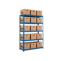 BiGDUG Shelving Unit 6 Shelves MDF (Medium-Density Fibreboard), Steel 450 x 450 x 1,780 mm Blue