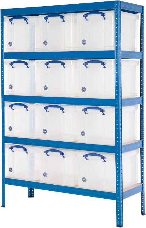 BiGDUG Shelving Unit 5 Shelves Chipboard, Steel 1,200 x 450 x 1,780 mm Blue