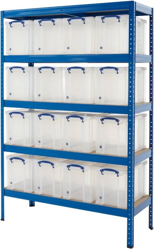 BiGDUG Shelving Unit 5 Shelves Chipboard, Steel 1,200 x 450 x 1,780 mm Blue