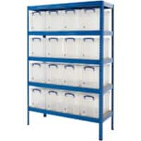 BiGDUG Shelving Unit 5 Shelves Chipboard, Steel 1,200 x 450 x 1,780 mm Blue