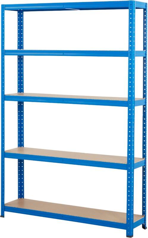 BiGDUG Shelving Unit 5 Shelves MDF (Medium-Density Fibreboard), Steel 1,200 x 300 x 1,780 mm Blue