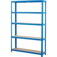 BiGDUG Shelving Unit 5 Shelves MDF (Medium-Density Fibreboard), Steel 1,200 x 300 x 1,780 mm Blue