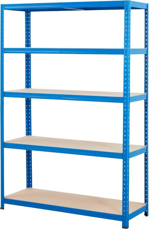 BiGDUG Shelving Unit 5 Shelves MDF (Medium-Density Fibreboard), Steel 1,200 x 450 x 1,780 mm Blue