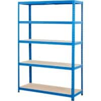 BiGDUG Shelving Unit 5 Shelves MDF (Medium-Density Fibreboard), Steel 1,200 x 450 x 1,780 mm Blue