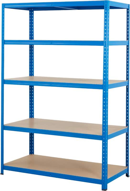 BiGDUG Shelving Unit 5 Shelves MDF (Medium-Density Fibreboard), Steel 1,200 x 600 x 1,780 mm Blue
