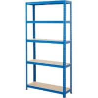 BiGDUG Shelving Unit 4 Shelves MDF (Medium-Density Fibreboard), Steel 900 x 300 x 1,780 mm Blue