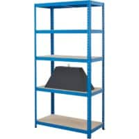 BiGDUG Value Medium Duty Shelving Unit with 4 Levels MDF, Steel 1780 x 900 x 450 mm Blue