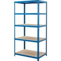 BiGDUG Shelving Unit 5 Shelves MDF (Medium-Density Fibreboard), Steel 900 x 600 x 1,780 mm Blue