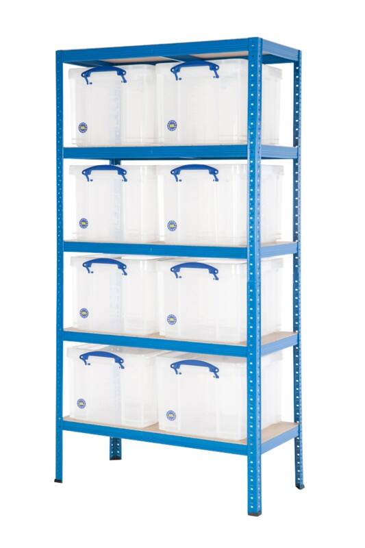 BiGDUG Shelving Unit 5 Shelves Chipboard, Steel 900 x 450 x 1,780 mm Blue