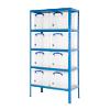 BiGDUG Shelving Unit with 5 Levels and 8 Really Useful Boxes Steel, Chipboard 1780 x 900 x 450 mm Blue
