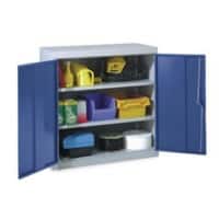 SLINGSBY Double Door Locker with 2 Shelves Steel Grey, Blue 915 x 505 x 984 mm