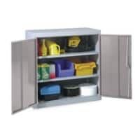 SLINGSBY Double Door Locker with 2 Shelves Steel Light Grey, Dark Grey 915 x 505 x 984 mm