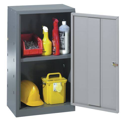 SLINGSBY Locker Steel 1 Shelf Lockable 450 x 300 x 684 mm Grey