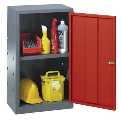 SLINGSBY Locker with 1 Shelf Steel Light Grey, Red 457 x 305 x 762 mm