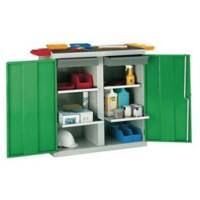 SLINGSBY Cupboard Steel 4 Shelves Lockable 1,000 x 500 x 1,000 mm Grey