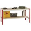 SLINGSBY Workbench with a Chipboard Top and a Half Bottom Shelf Steel Grey, Red 2400 x 900 x 920 mm