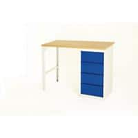 SLINGSBY Drawer Unit with 4 Drawers Steel Grey, Blue 1200 x 600 x 200 mm