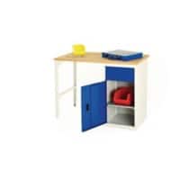 SLINGSBY Workbench with 1 Drawer and 1 Cupboard Steel Grey, Blue 1200 x 600 x 800 mm