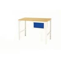 SLINGSBY Workbench with 1 Drawer Steel Grey, Blue 1200 x 600 x 800 mm