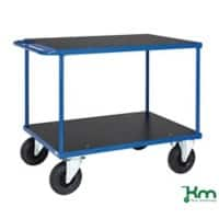 SLINGSBY Mobile Heavy Duty Trolley with 2 Tiers Steel Blue, Black 700 x 1,000 x 870 mm