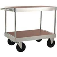 SLINGSBY Mobile Trolley with 2 Tiers Steel Silver 1060 x 610 x 920 mm