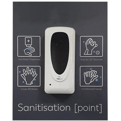 Slingsby Automatic Hand Soap and Gel Dispenser Touchless with Instruction Board 1L White Wall Mounted Refillable