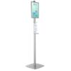 Stewart Superior Pump Hand Sanitiser Stand Adjustable Height 1L Silver Floor Stand Refillable Vol2