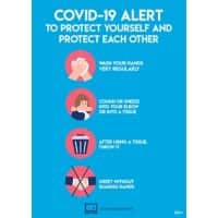 Avery COVID/Coronavirus Prevention Label Sign Removable Self-Adhesive 210 x 297mm Blue 2 x A4