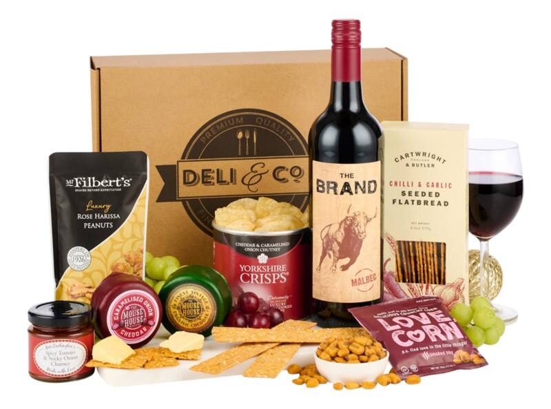 Hampers of Distinction Wine & Cheese Crate Hamper Basket