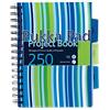 Pukka Pad Project Book Stripes A5 Ruled Spiral Bound PP (Polypropylene) Hardback Assorted Perforated 250 Pages Pack of 3