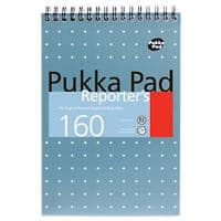 Pukka Pad Notepad Steno A5 Ruled Spiral Bound Cardboard Hardback Blue Perforated 160 Pages Pack of 3