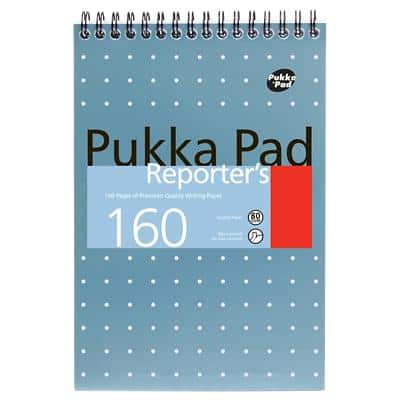 Pukka Pad Steno A5 Wirebound Blue Card Cover Reporter's Notepad Ruled 160 Pages 160 Pages Pack of 3