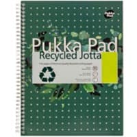 Pukka Pad Notebook Jotta A4 Ruled Spiral Bound Cardboard Hardback Green Perforated 110 Pages Pack of 3