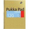 Pukka Pad Metallic Vellum A4+ Wirebound Brown Card Cover Notebook Ruled 120 Pages Pack of 3